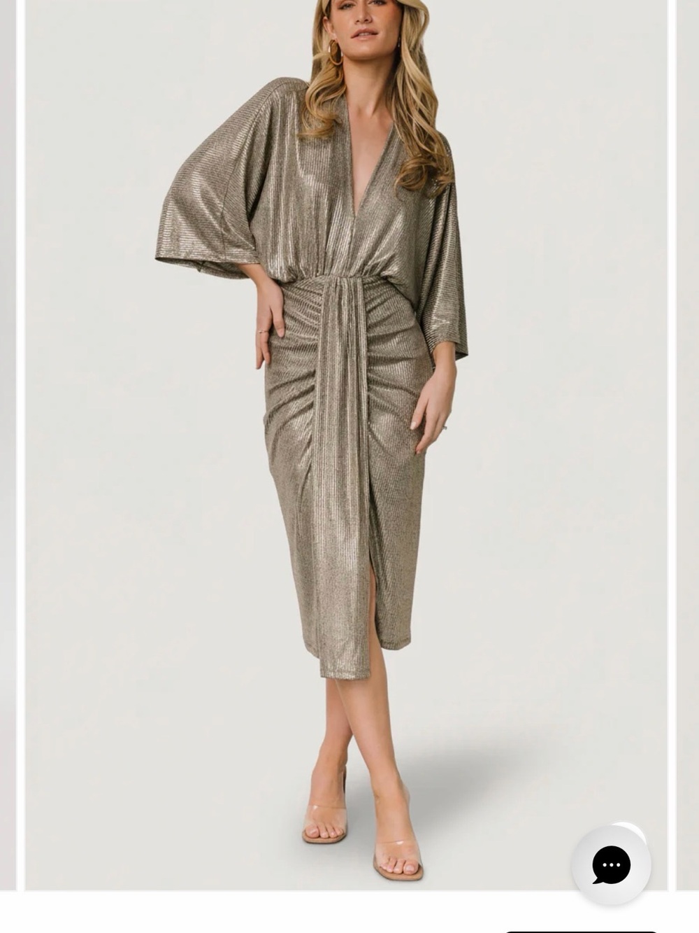 Baltic Born Metallic Gold Midi Dress